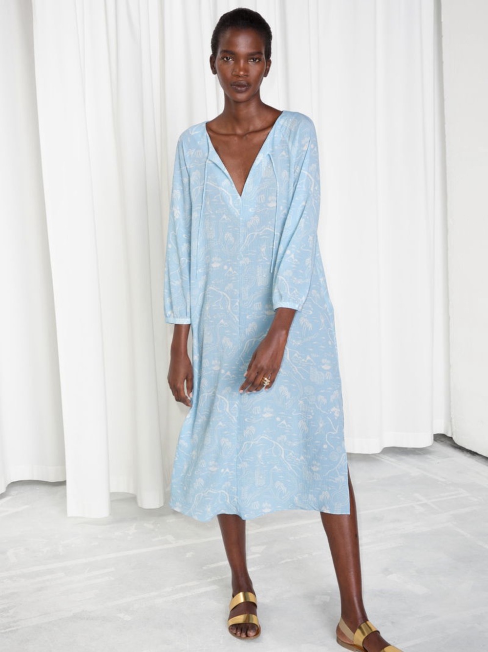 & Other Stories Light Blue Kaftan Dress